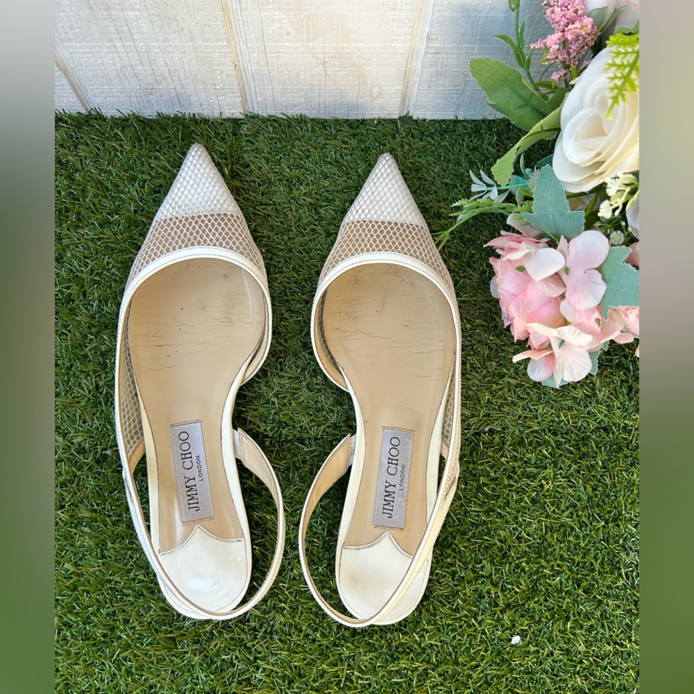 Jimmy Choo
White Mesh Fetto Slingback Flat women size 9 preowned - Picture 11 of 16